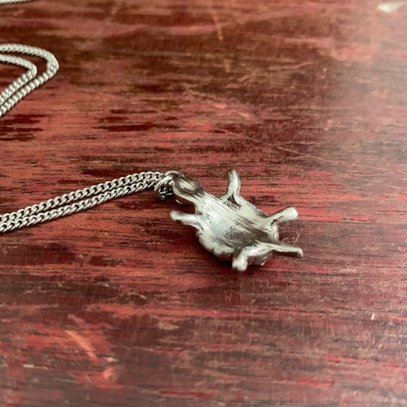 Silver Rhinestone Turtle 🐢 Necklace - Picture 3 of 4